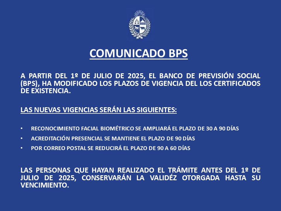 VIGENCIA BPS